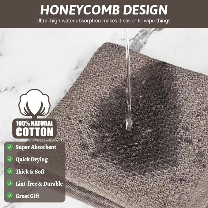 Nialnant 12 Pack Dish Cloths,100% Cotton Dish Towels for Washing Dishes,Soft and Absorbent Kitchen Cleaning Rags - 12x12 Inch