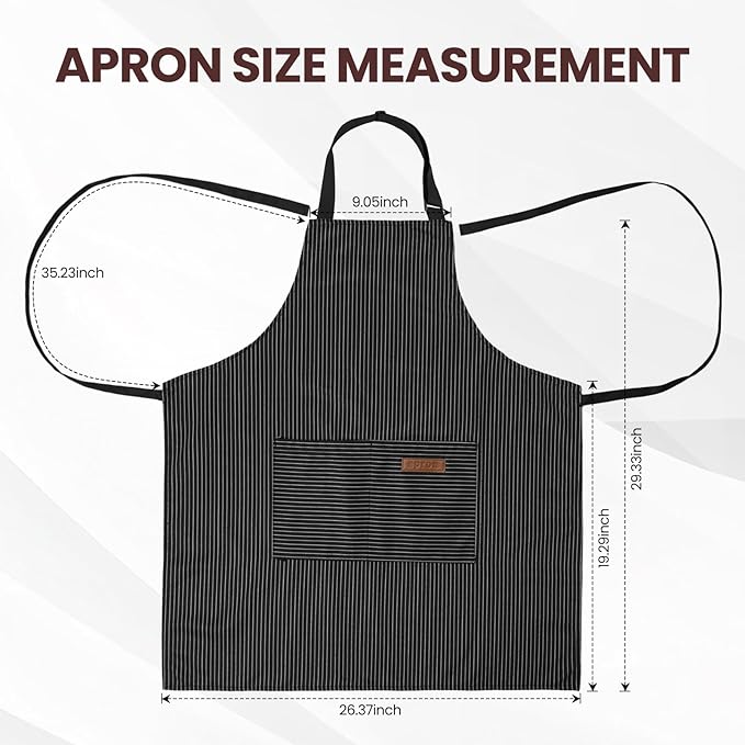 Serrenf 2 Pack Apron, Cooking Kitchen Aprons, Adjustable Bib Apron with 2 Pockets for Men Women Chef Apron