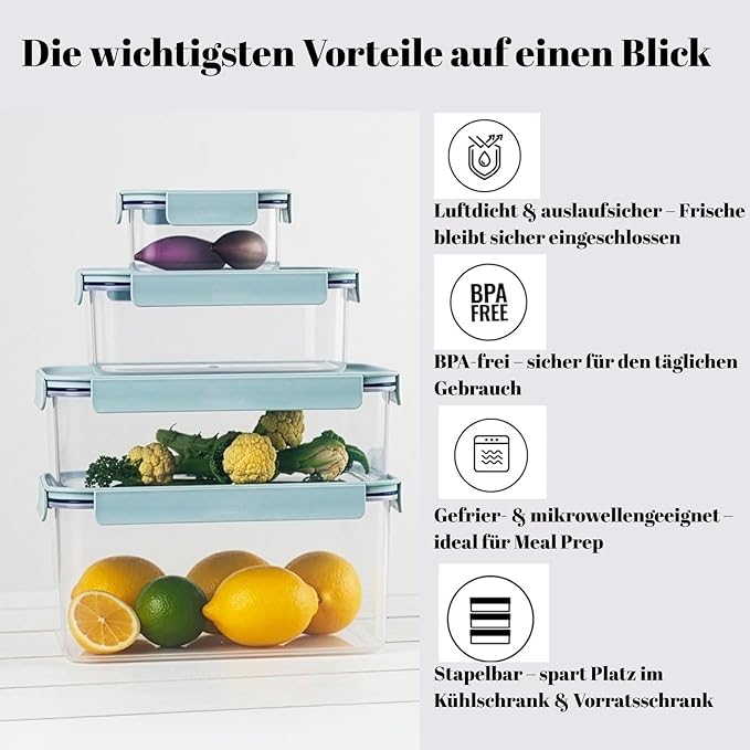 LocknLock HPL404 Classic-Plus Plastic Food Storage Container with Lid for Kitchen, Lunch, Meal Prep, and Leftovers, BPA-Free, Airtight, Leakproof, Microwave, Dishwasher, Freezer-Safe, 910ml