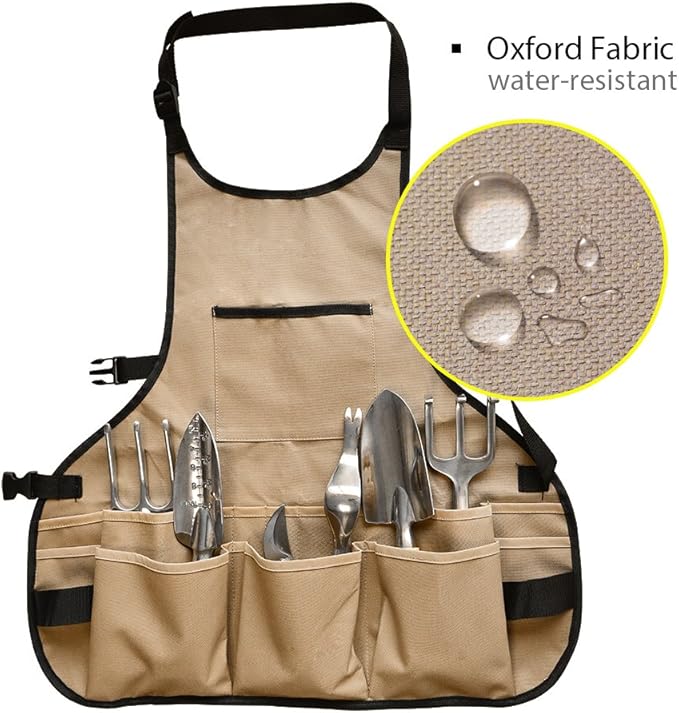 Garden Apron for Men Women with 14 Pockets, Gardening Tool Work Aprons