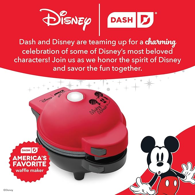 Disney | Dash MultiMaker® Mini Maker System - Electric Waffle Maker & Swappable Plates - 1 MultiMaker®, 4 Plates, Mickey Mouse & Friends Design, Aluminum