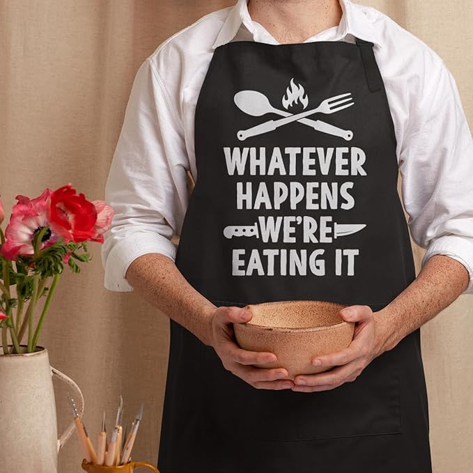 SANDJEST Men's Aprons with Pockets - Funny Aprons for Men BBQ, Kitchen, Cooking - Gifts for Birthday, Birthday