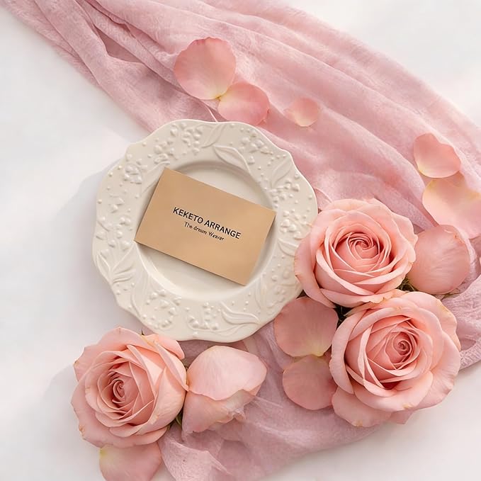Keketoarrange 6pcs Dusty Pink Gauze Rustic Cheesecloth Table Runner 120 Inch 10 FT for Wedding Baby Shower Bridal Shower Birthday Engagement Garden Outdoor Party Long Sheer Boho Decorations