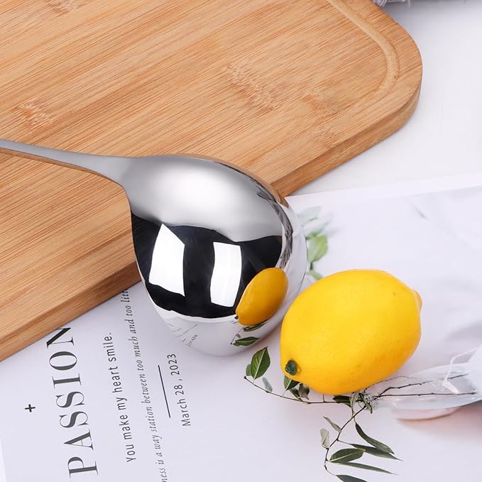 4 oz. Kitchen Ladle 11 Inch Soup Ladle 18/10 Stainless Steel Cooking Ladle Kitchen Accessories for Stirring Portioning and Serving Soups Gravy Sauces Chili Stew and More(silver)