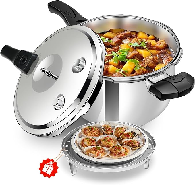 4.22QT Small Stainless Steel Pressure Cooker, Premium Quality, Quick Cooking, Heavy Duty Construction, Safe Lock Design,olla de presion,para cocinar,instant pot，