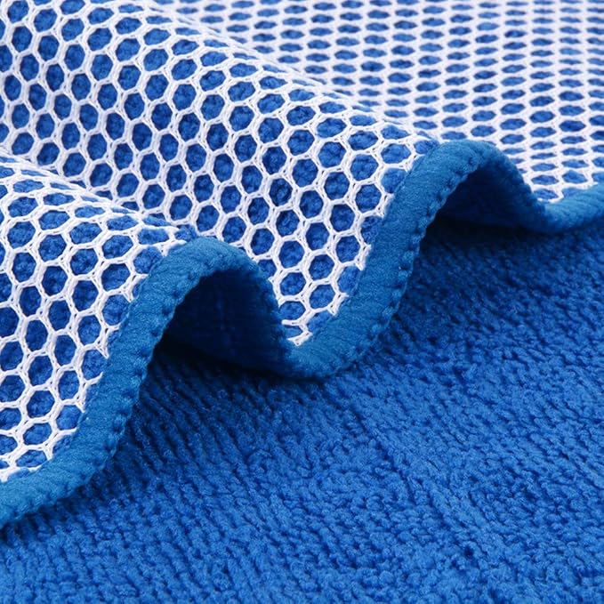 SINLAND Microfiber Dish Cloth for Washing Dishes Dish Rags Best Kitchen Cloths Cleaning Cloths Poly Scour Side 12Inchx12Inch 20Pack, Dark Blue