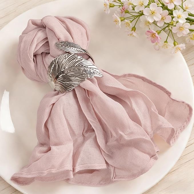 MLMC 40 Pack Cheesecloth Napkins Bulk Dusty Pink Dinner Cloth Napkins 21"x21" Boho Reusable Napkins in Bulk for Bridal Shower Baby Shower Events Table Decor