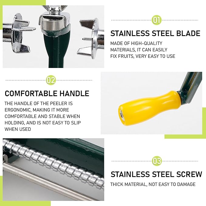 Hand-Crank Orange Peeler - Aluminum Alloy Fruit and Vegetable Peeler for Kitchen, Easy to Clean for Pies, Tarts, Snacks(Orange Peeler, Vegetable Peeler, Potato Peeler, Mango Peeler)