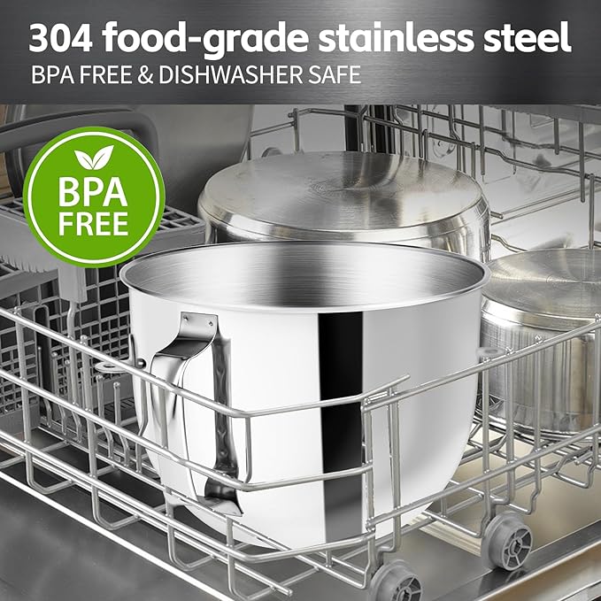 Stainless Steel 7QT Mixer bowl Fit for KitchenAid Bowl-Lift Stand Mixer,7 Quart Mixing Bowl with Handle