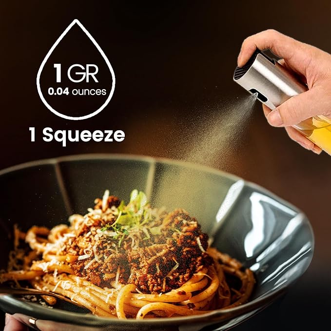 Daily Treasures 2Pack Upgraded Precise Nozzle Olive Oil Glass Bottle 100ml with Oil Brush Bottle, Silicone Funnel, Brush - Perfect for Air Fryer, Kitchen Cooking