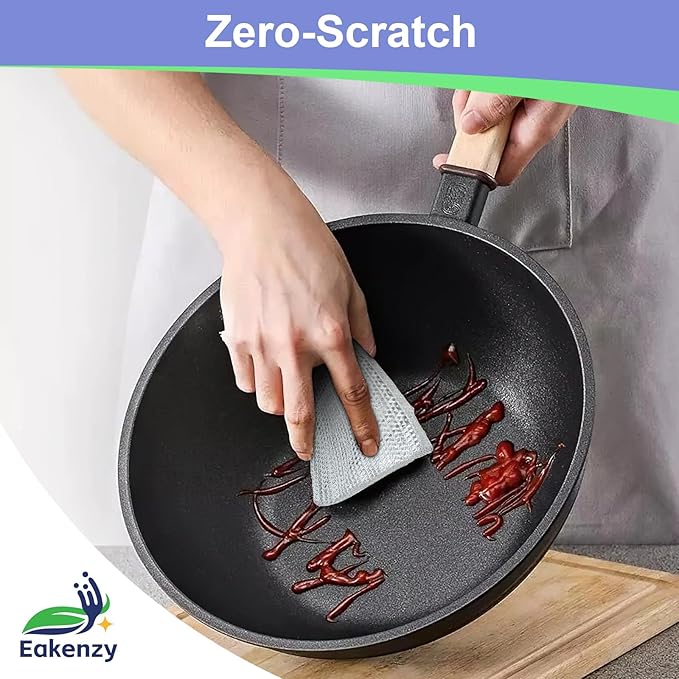 Non Scratch Wire Dishcloth, Multipurpose Wire Dishwashing Rag for Wet and Dry, Steel Cloth for Washing Dishes, Rust Removal Cleaning Cloth Kitchen, No Odor, Double Layer, 60 Pack