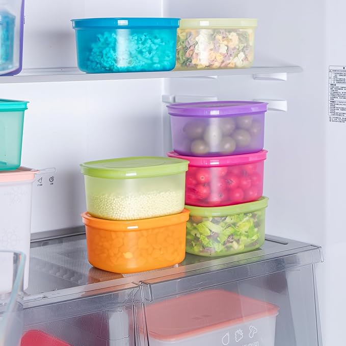 7-Piece Meal Prep Containers — 3.75-Cup Reusable Airtight Plastic Food Storage Containers with Lids, BPA-Free, Microwave/Freezer/Fridge Safe, Stackable Lunch & Leftovers Organizer(900ml)