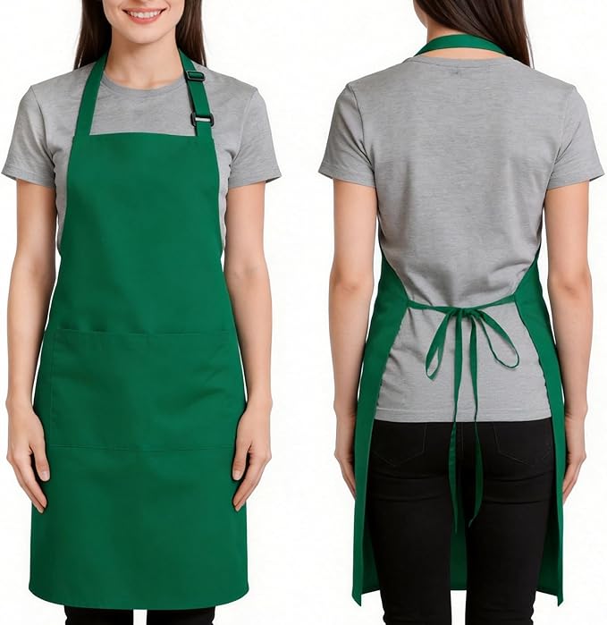 Large Chef Apron for Men and Women, Cooking Kitchen Aprons with 2 Large Pockets Water Oil Resistant