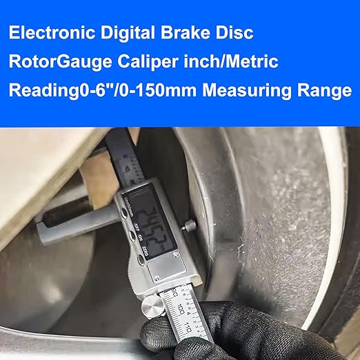 GODESON Disc Brake Rotor Micrometer,Digital Caliper Measuring Tool for Disc Brake-6 Inch/150mm,Brake Measuring Tool wtih Caliper- Inch/Metric Conversion, Brake Caliper with Stainless Steel