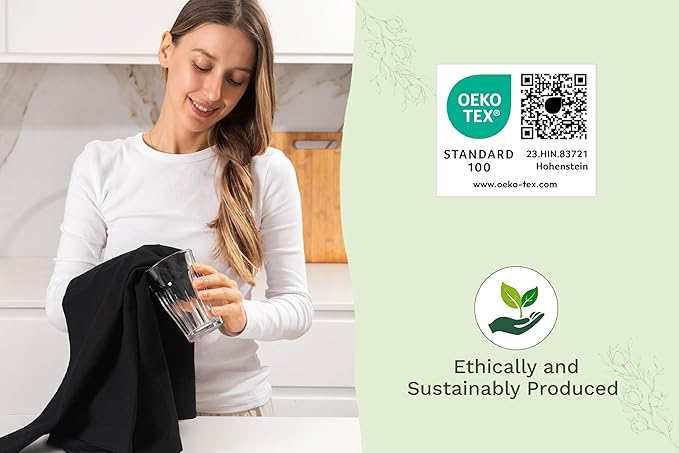 Black Flour Sack Tea Towels - 100% Cotton, 27"x27", 5 Pack, Highly Absorbent Dish Towels - Versatile Use for Baking - Customize with Embroidery, Printing or Sublimation