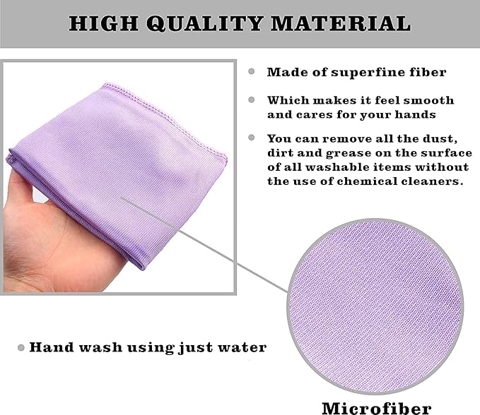 Longmann Window Cleaning Cloth, Glass Cleaning Cloth, Streaks Schatches Free. Violet,1 Pack