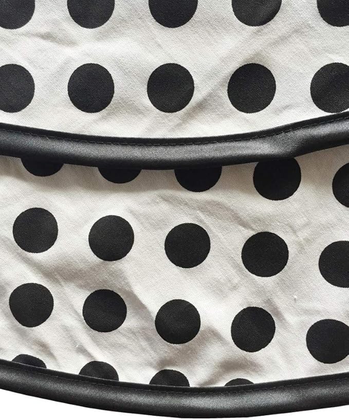 Hyzrz Lovely Handmade Cotton Retro Aprons for Women Girls Cake Kitchen Cook Apron for Mother's Gift (Black Dot)