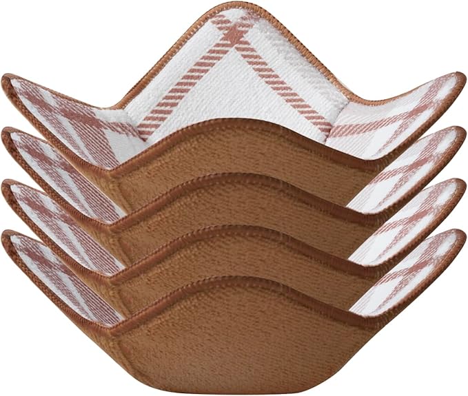 Aticca Microwave Bowl Cozy Holders for Hot Food Set of 4 Hot Pads for Bouillon Cups Multipurpose Heat Proof Plate Holder