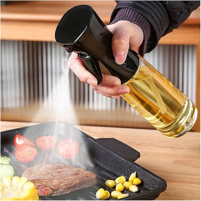 Oil Spray for Cooking Oil Dispenser Bottle Sprayer Mist Reusable Oil Vinegar Spray Bottle for Kitchen Use(White)