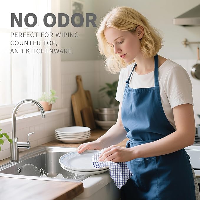 Oeleky 100% Cotton Kitchen Dish Cloths for Washing Dishes, 12x12 Inches Dish Rags, Absorbent Kitchen Cloths Pack of 8, Quick Drying Cleaning Cloths (Mix-3, 12"x12")