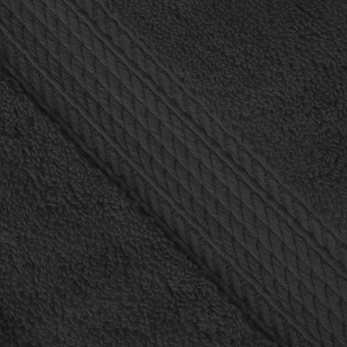 Superior Egyptian Cotton 8-Piece Solid Towel Set, Washcloths 13” x 13”, Hand Towels 20” x 30”, Bath Towels 30” x 55”, Black, 8-Pieces by Superior