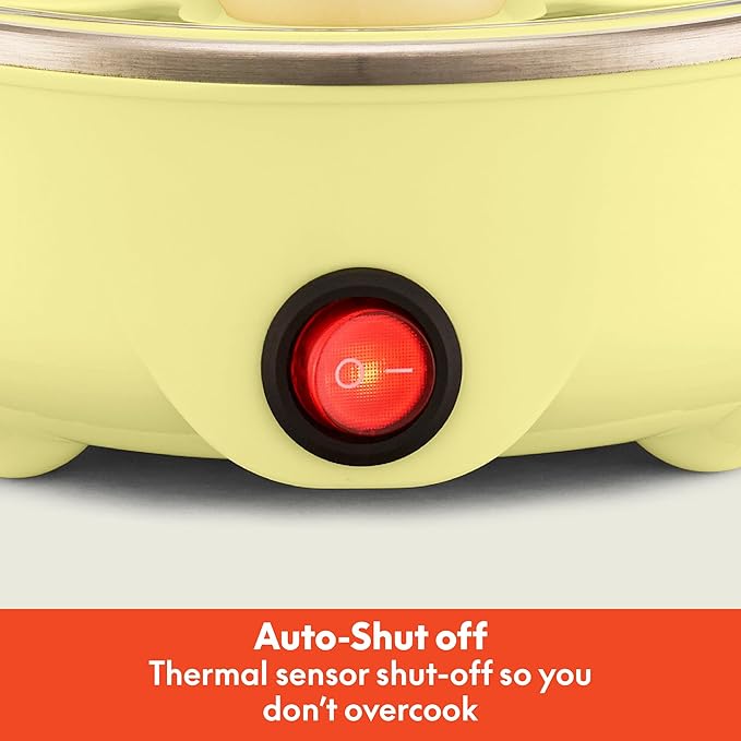 BELLA Egg Cooker, Rapid Boiler & Poacher, Meal Prep Essential, Family Sized Meals: Make Up To 7 Large Boiled Eggs, Dishwasher Safe Lid with Cool-Touch Handles, Poaching Tray Included, Yellow
