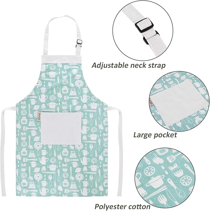 Adjustable Apron and Chef Hat Set for Cooking and Baking