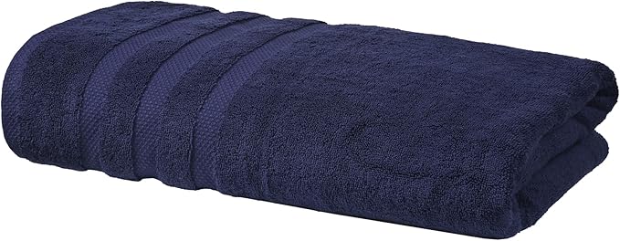 SOFE H&L | Olea Luxury Turkish Cotton Bath Towel Set of 1 : 1 Jumbo Bath Towel - Navy | Premium, Soft, Durable, Absorbent | XL Bath Towels Oversized