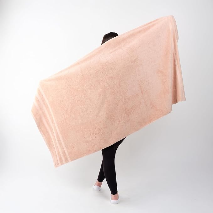 SOFE H&L | Olea Luxury Turkish Cotton Bath Towels Set of 6 : 2 Bath Towels 2 Hand Towels 2 Wash Cloths, Blush | Thick, Premium, Soft, Durable, Absorbent - Hotel Quality Towel Sets for Bathroom