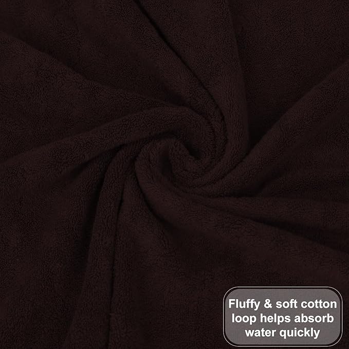 GOLD TEXTILES Premium Hand Towels for Bathroom -100% Ring Spun Cotton (Brown,4 Pack, 16x30 Inches) Luxury Soft Absorbent & Quick Dry, Bathroom Hand Towel Perfect for Hotel, Salon, Gym & Spa