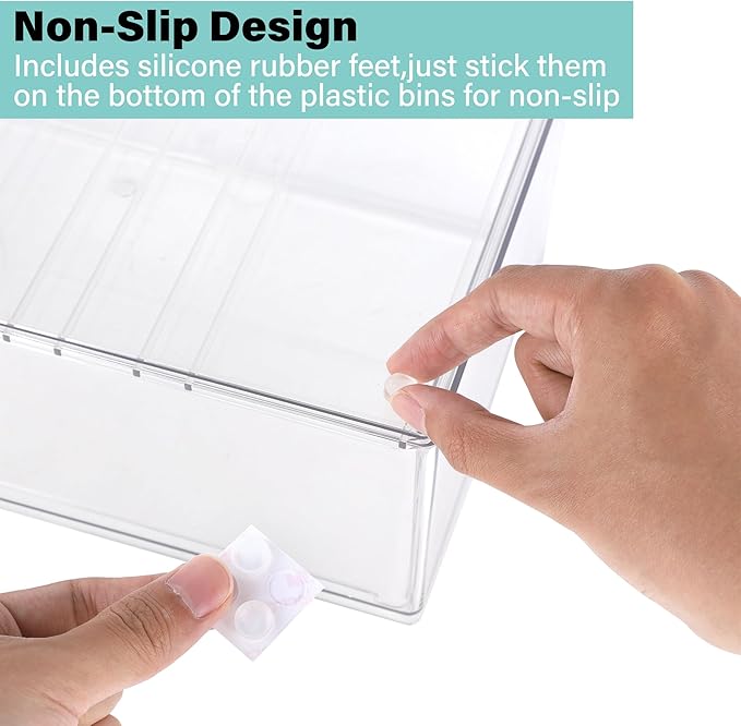 Prsildan Acrylic Makeup Organizer, 3 Pack Stackable Storage Drawers with 9 Drawers for Office Desk Vanity Craft Room Clear Drawer Organizers for Hair Accessories Art Supplies Cosmetics Modular System