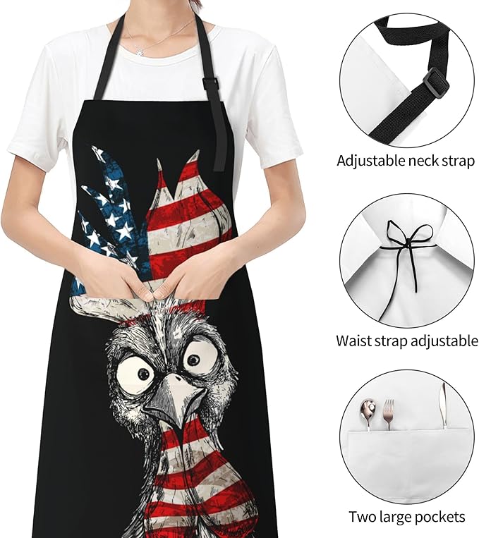 Funny Apron Polyester Grooming Aprons with Pocket for Cooking Kitchen Grilling Adults