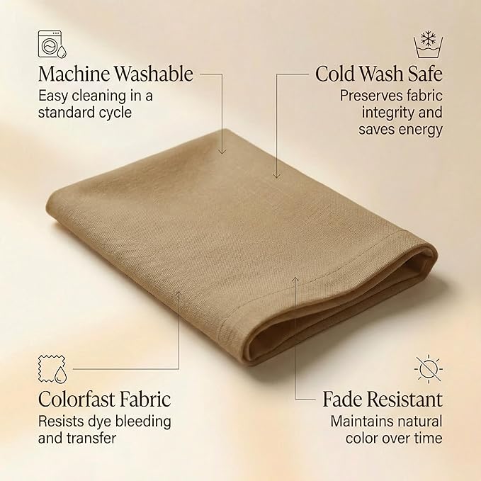 ACCENTHOME Accent Home 100% Cotton Napkins, Delicate Cloth Napkins for Dinners, Parties and Weddings，18 x 18 Inch Set of 12 - Brown