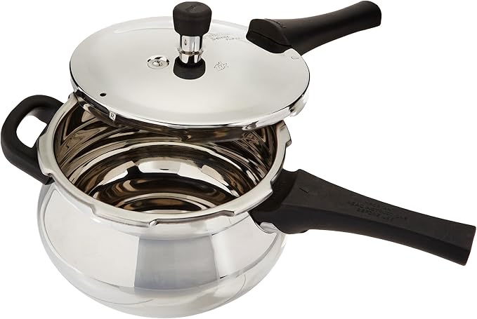 Prestige 3.3-Liter Deluxe Alpha Induction Base Stainless Steel Baby Handi, Small, 8"D x 13"W x 6"H, Silver