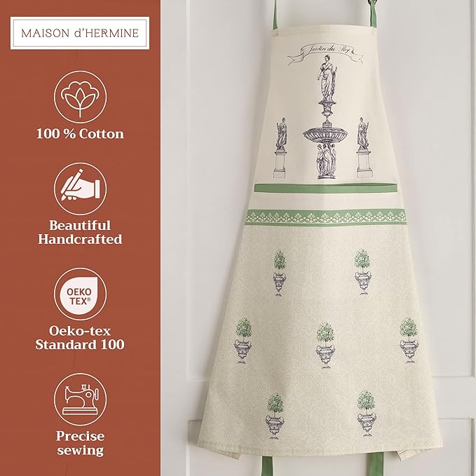 Maison d' Hermine 100% Cotton Apron for women with Pocket Kitchen Chef Apron for Men Cooking Mothers Day Gifts
