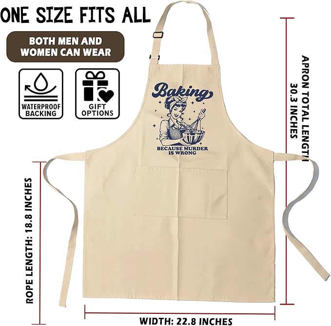 Funny Aprons for Women - Baking Gift for Women, Mothers Day Christmas Birthday Gifts, Perfect for Cooking, Bartending