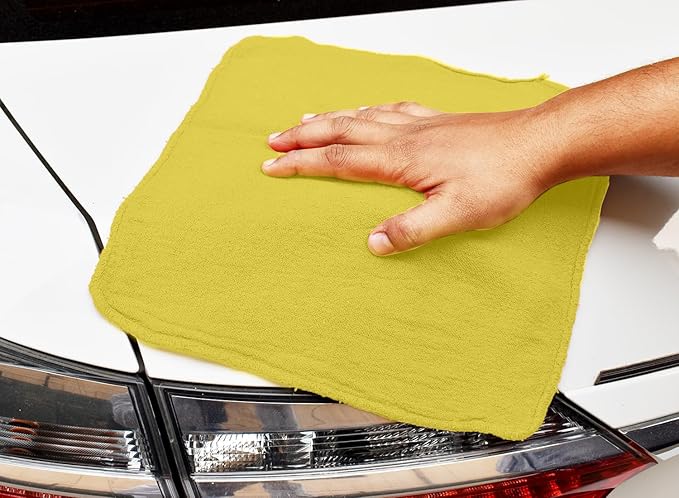 DAN RIVER Shop Towels, 50 Pack Commercial Use Yellow Terry Cloth Rags for Cleaning Cars & Household Surfaces – Well Absorbent, Reusable Cleaning Rags & Wash Clothes – Washable Towels