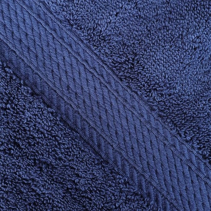 SUPERIOR Egyptian Cotton Pile 3 Piece Towel Set, Includes 1 Bath, 1 Hand, 1 Face Towel/Washcloth, Ultra Soft Luxury Towels, Thick Plush Essentials, Guest Bath, Spa, Hotel Bathroom, Navy Blue