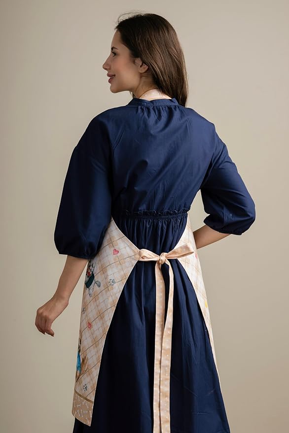 Maison d' Hermine 100% Cotton Apron for women with Pocket Kitchen Chef Apron for Men Cooking Mothers Day Gifts