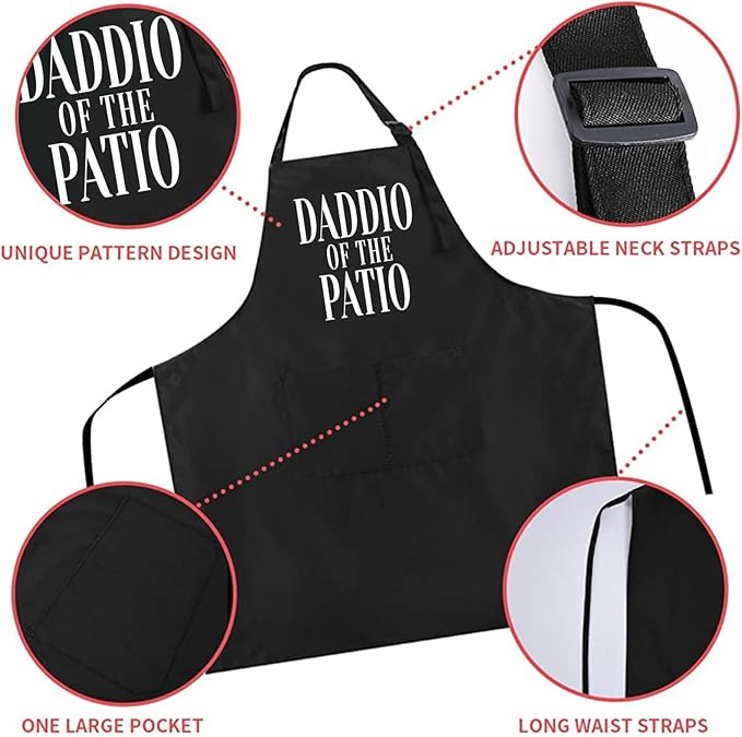 ZOORON Funny Cooking Chef Apron with Pockets BBQ Kitchen Work Aprons Birthday Father’s Day Grilling Gifts for Dad, Husband