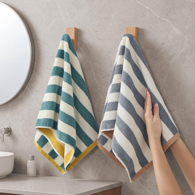 REDKISS 2-Pack Luxury Hand Towels for Bathroom, 28x12 Inches 100% Cotton Towels, Ultra Soft and Highly Absorbent Towels for Bathroom, Gym, Hotel, and Spa, Gray-Green