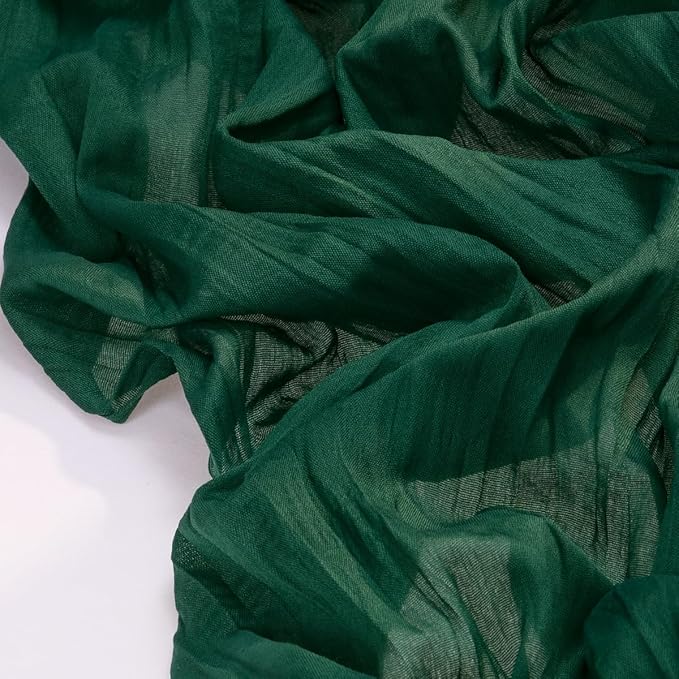 Socomi 3pcs Emerald Green Cheesecloth Table Runner Easter Spring Boho Rustic Gauze 120 inch 10FT Cheese Cloth Runner for Wedding Party Baby Shower Birthday Home Decor Holiday Decorations