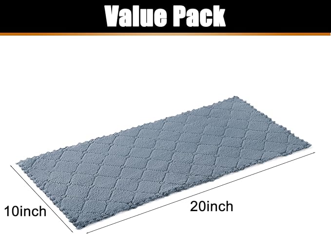 Mordimy 24 Pack Kitchen Towels (20" x 10",Dark Grey & White), Super Soft and Absorbent Dish Towels, Coral Velvet Microfiber Cleaning Cloth, Nonstick Oil Fast Dry Dish Cloths