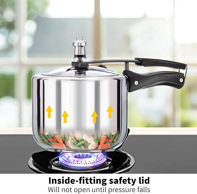 Hawkins Pressure Cooker, Stainless Steel Inner Lid Cooker, Tall Design Cooker, Induction Cooker, Silver Hss3T, 3 Liter 3 Litre