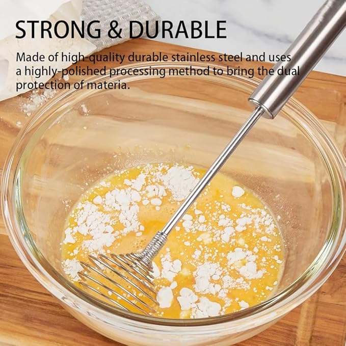 Stainless Steel Spring Coil Whisk Set 2 Pack, Wire Whip Egg Beater, Kitchen Cookware Hand Mixer For Cooking, Mixing, Blending, Beating, Stirring, 8.7Inch