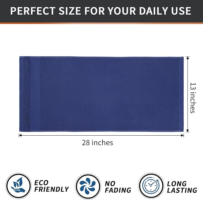 Homaxy 100% Cotton Waffle Weave Kitchen Towels, 13 x 28 Inches Super Absorbent and Machine Washable Dish Towels for Drying Dishes, 4-Packs, Navy Blue