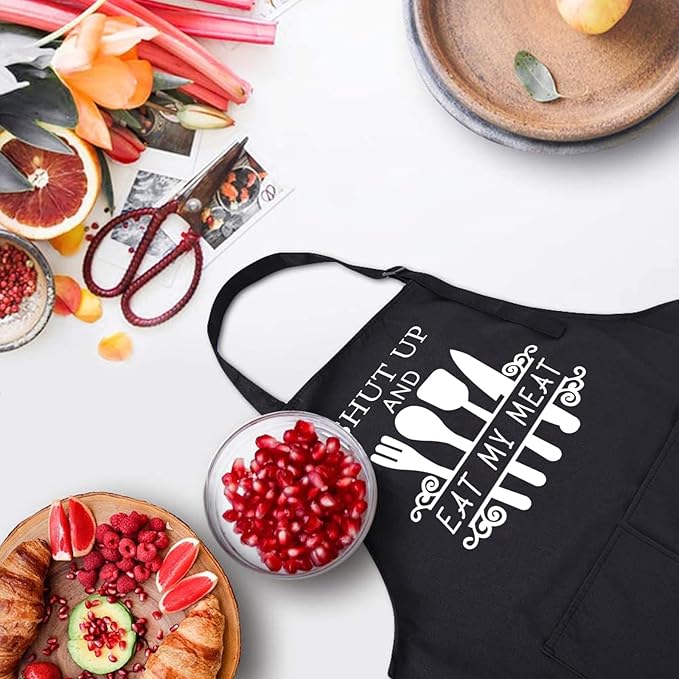Rosoz Funny Grill Aprons For Men, Dad, Husband, Him - Aprons For Men With Pockets,Father's Day Gifts – BBQ Cooking Chef Apron