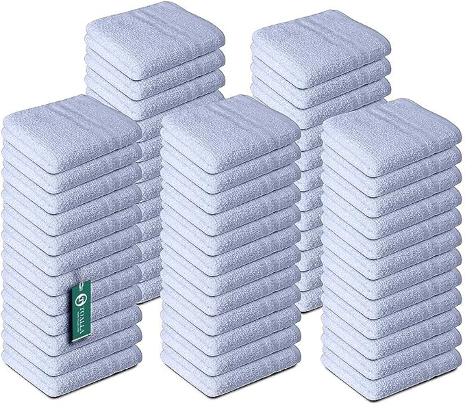 100% Cotton Washcloths - 60 Pack|700 GSM|Soft Face & Body Washcloths|Highly Absorbent|12 x 12 Inches|Blue
