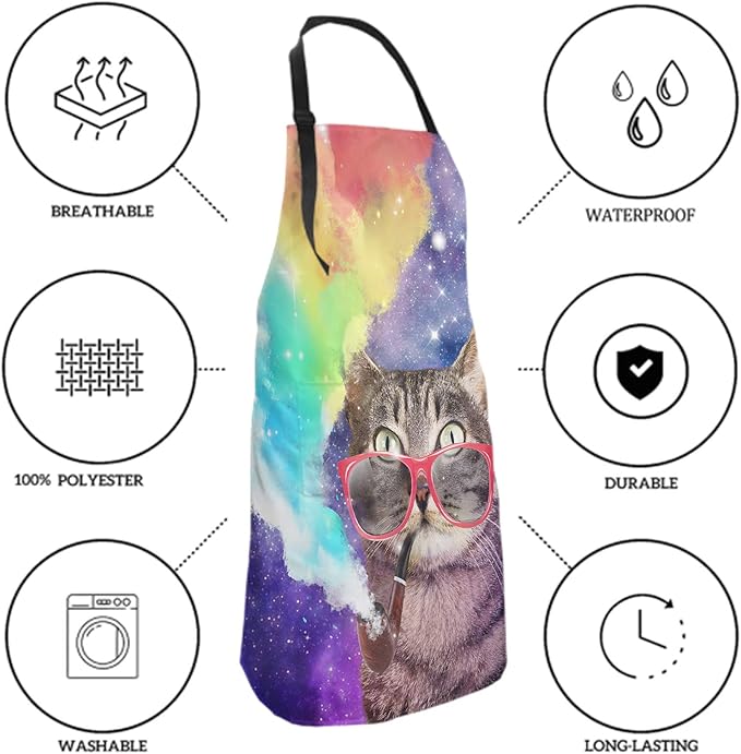 Funny Apron Polyester Grooming Aprons with Pocket for Cooking Kitchen Grilling Adults