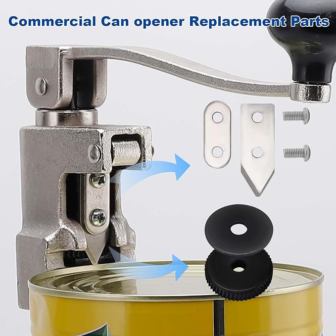 Commercial Can Opener Replacement-Parts Kit - Knife/Blade & Gear Compatible Manual Can Opener